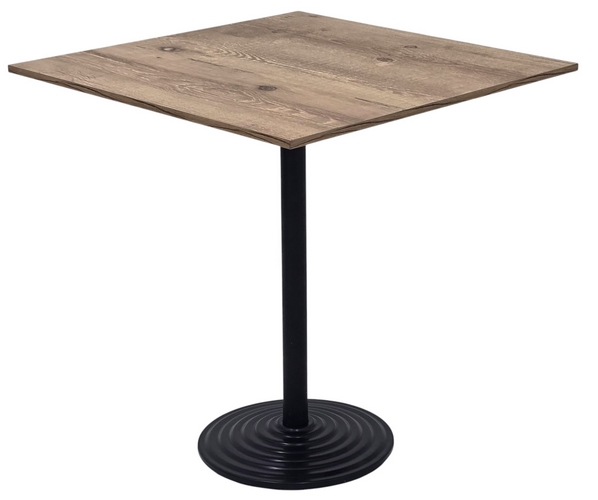MESA PUB DARWIN PRETA 75X75 CM - Tampo Madeirado Naturale